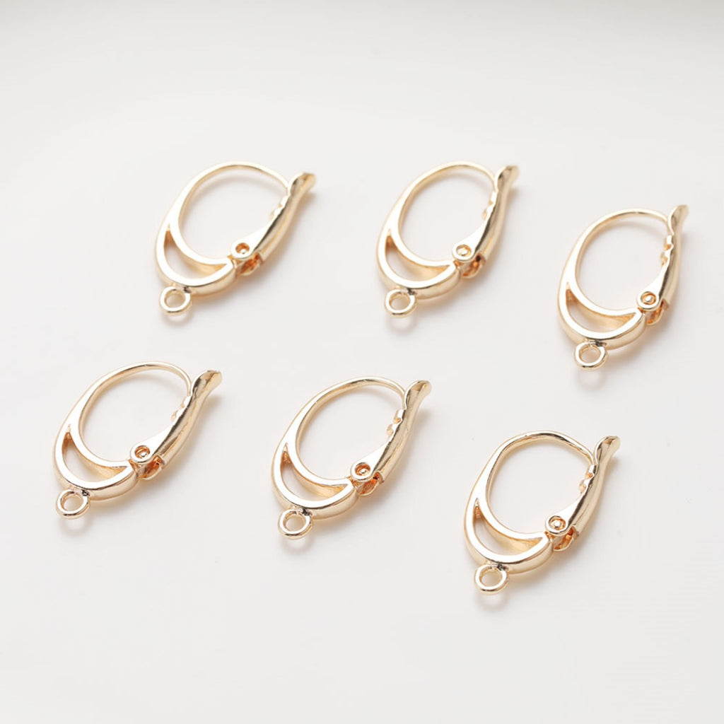 14K Gold Plated Oval Hoop Earring, Huggie Hoops Earring Parts, 10.7*19.3mm, Oval Hoop earring  for Jewelry Making JG023