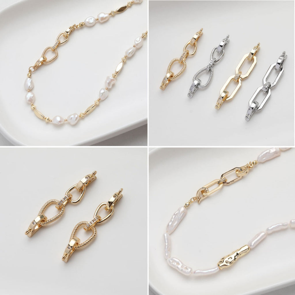 Irregular Link Connector, Link Chain Connector, 14K Gold Plated, Neckalce Bracelet Making Pendant, Jewelry Supply Finding GZ526