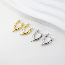 Load image into Gallery viewer, U Shape English lock with loop, Gold/Rhodium Plated Earring hoop, Hypoallergenic &amp; Nickel-Free, DIY Handmade Earring Findings Supplies D0100
