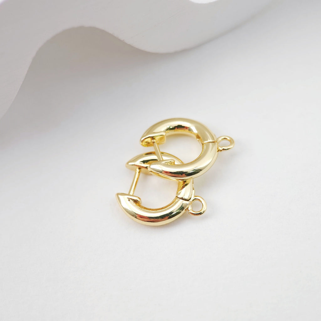 Huggie Hoops Earring Hoop, 18K Gold Plated Leverback Ear Hoops, Gold Earring Making Findings for Jewelry Making D0206