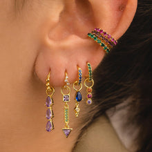 Cargar imagen en el visor de la galería, Earring Charms Collection, with Big Loop, 18k Gold Plated, CZ Pave Pendants, Hoop Pendant For Earring Making, Jewelry Making Accessories