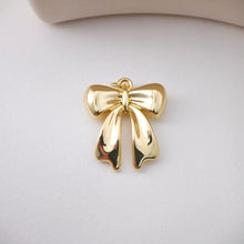 Load image into Gallery viewer, Gold Bow Tie Charm, Bow Tie Pendant, Bracelet Necklace Pendant, Gold Plated, Jewelry Findings S1220