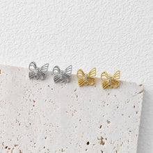 Load image into Gallery viewer, Butterfly Post Earring, 18K Real Gold Plated Brass Stud Earring With Loop, S925 Silver Pin, Nickel Free, Earring Finding D0416