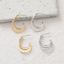 Load image into Gallery viewer, C Shape Design Sense Moon Earrings Post, 14K Gold, S925 Silver Ear Pin Nickel Free Earrings, Ear Stud Hypoallergenic Earring Findings BB109