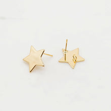 Load image into Gallery viewer, 10pcs Gold Star Earring Post With Loop, Nickel Free Earrings, Ear Stud Loop, Hypoallergenic Earring Findings ZX083