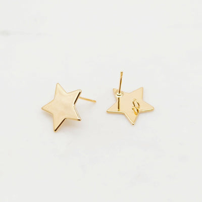 10pcs Gold Star Earring Post With Loop, Nickel Free Earrings, Ear Stud Loop, Hypoallergenic Earring Findings ZX083
