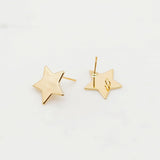 10pcs Gold Star Earring Post With Loop, Nickel Free Earrings, Ear Stud Loop, Hypoallergenic Earring Findings ZX083