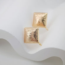 Load image into Gallery viewer, 10pcs Gold Square Earring Post With Loop, S925 Silver Ear Pin Nickel Free Earrings, Ear Stud Loop, Hypoallergenic Earring Findings ZX108