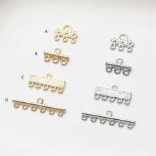 Load image into Gallery viewer, Multi Strand Connector, Loop Pendant, Multi Strand Ends, 14K Gold Plated, Necklace Jewelry Findings JG015