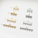 Multi Strand Connector, Loop Pendant, Multi Strand Ends, 14K Gold Plated, Necklace Jewelry Findings JG015