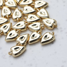Load image into Gallery viewer, Gold Heart Pendant, Carved Heart, Tiny Heart Charm for Necklace Making, Jewelry Findings GT048