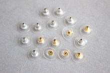 Load image into Gallery viewer, 100PCS Ear Flat Backs, Gold Plated Earring Backs, Rubber Earring Stoppers, Wholesale Earring Findings GZ223-ZX7005