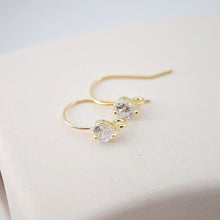 Load image into Gallery viewer, 18K Gold Plated Ear Wires, heart Cubic Pave Earring Hooks, Nickel Free, Fish Hooks, Ear Wires for Jewelry Making D0169