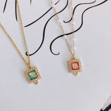 Cargar imagen en el visor de la galería, 10 conectores cuadrados de resina con colgante de lámina dorada, pavé de circonitas cúbicas, para pulsera y collar, chapado en oro de 14 quilates, accesorios de joyería MY055-F002