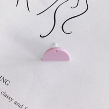 Load image into Gallery viewer, 10PCS Acrylic Semi Circle Earring Findings, 5 Colors You Choose, S925 Silver Ear Stick, Nickel Free, Earring Finding MY025