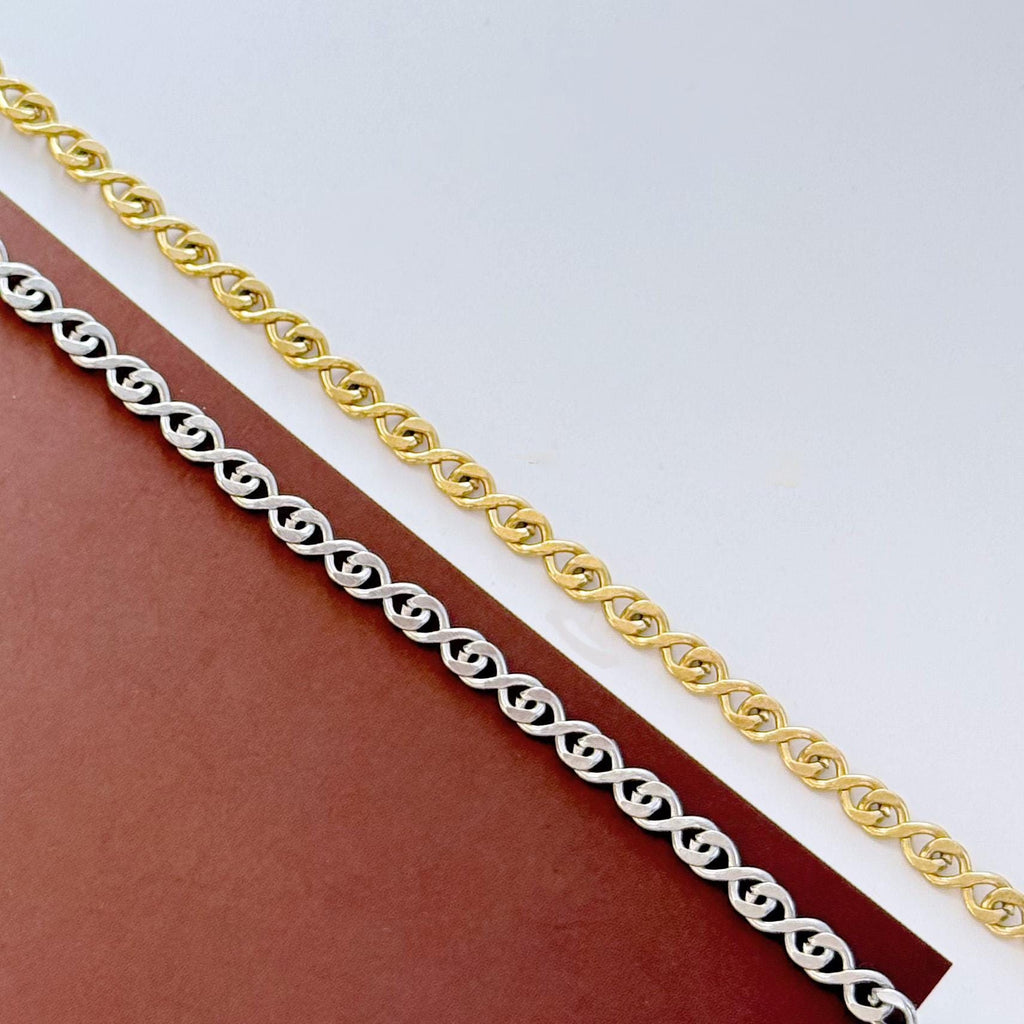 18K Gold Link Chain, Handmade DIY Accessories, 316L Stainless Steel, Sold in 0.5 Meter, ZD009