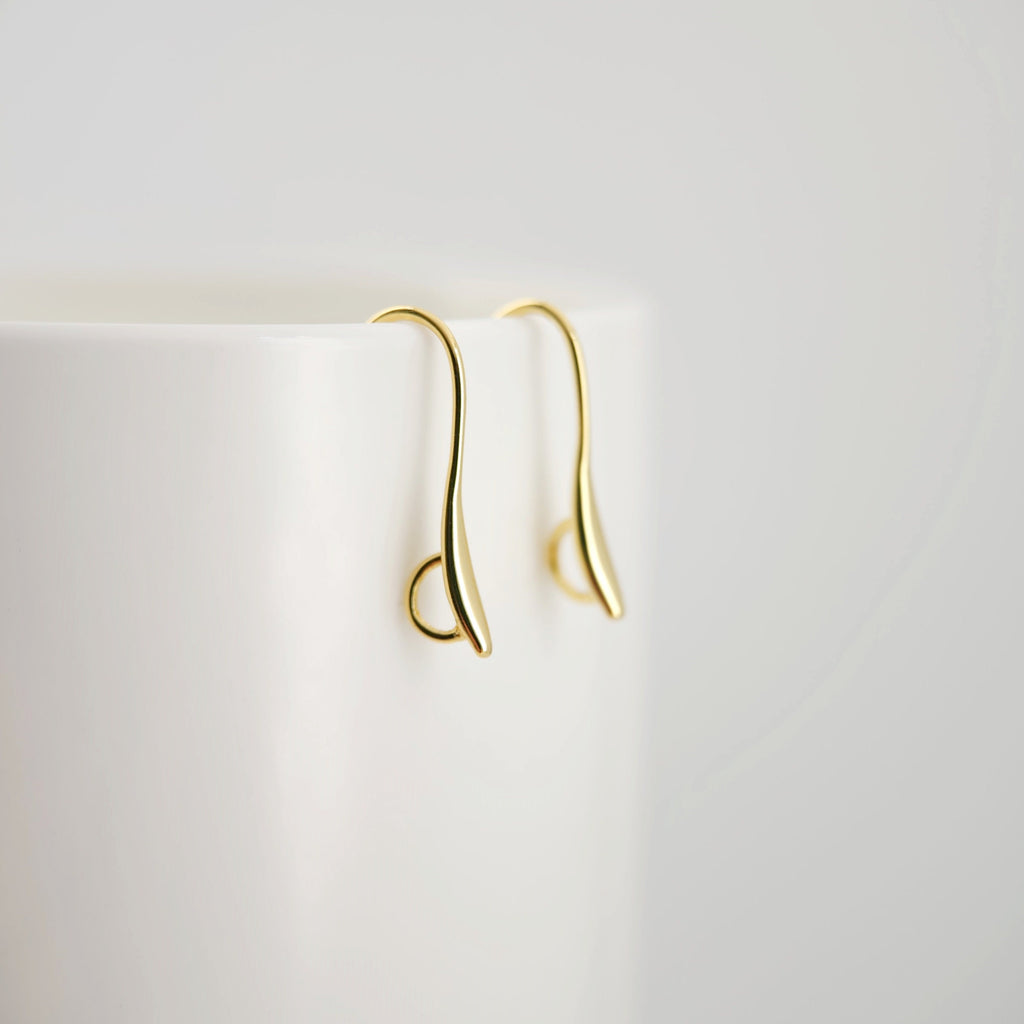 Fish Hooks, 18K Gold Plated Ear Wires, Gold Earring Earring Hooks, Ear Wires for Jewelry Making D0184