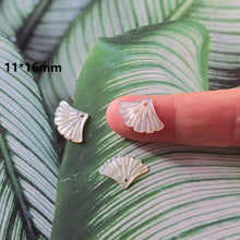 Load image into Gallery viewer, Leaf Shape Shell Pendant, Pearl Oyster Pendant, Shell Charm, Earring Making Findings, Jewelry Making Findings RY065