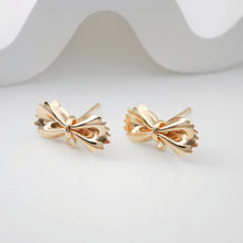 Load image into Gallery viewer, 4pcs Gold Bow Earring Post With Loop, S925 Silver Ear Pin Nickel Free Earrings, Bowtie Ear Stud Loop, Hypoallergenic Earring Findings ZX194