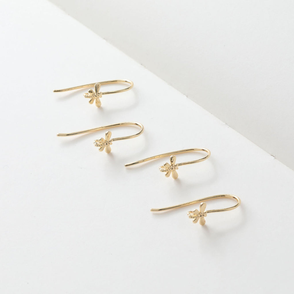 Ganchos de mariposa para pendientes, aretes de oro de 14 quilates con aro, ganchos de pez, alambres para hacer joyas GT068