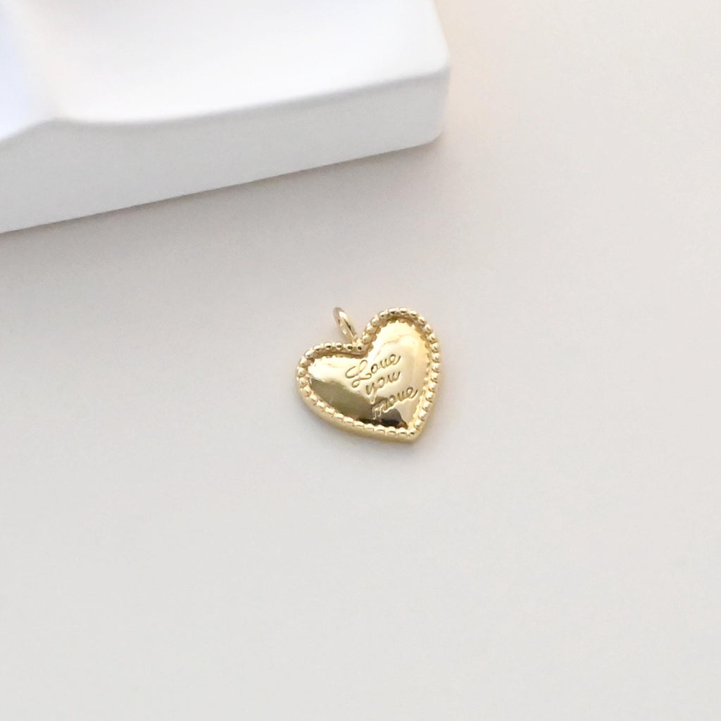 Dijes de corazón cúbico, dijes de amor con pavé de circonitas cúbicas bañados en oro de 18 quilates, colgantes para hacer pulseras y collares, accesorios de joyería S1325