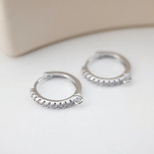 Load image into Gallery viewer, Cubic Zirconia Ear Hoops Multicolor Pave Crystal , 19*17mm, 18K Gold Plated Leverback Earrings, Huggie Hoops Earring D0154