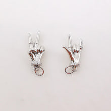 Load image into Gallery viewer, Hand Gestures Charm, Yeah/Rock Pendant, 18K Shiny Gold Plated Hand Symbol Charm, Necklace Bracelet Making Charms, Jewelry Findings S994