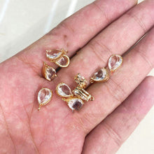 تحميل الصورة إلى عارض المعرض، 10 قطع - دلايات كريستال صغيرة على شكل دمعة، مطلية بالذهب/الفضة عيار 14 قيراطًا، مقاس 6×8 مم، قطع مجوهرات HL100-F053