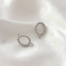 Load image into Gallery viewer, Oval Twisted Post with Loop, S925 Silver Ear Pin Nickel Free Earring, Gold/Silver Ear Stud, Hypoallergenic Earring Finding JJ015