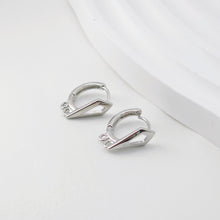Load image into Gallery viewer, Geometric English lock with Two loops, Gold/Rhodium Plated Earring hoop, Hypoallergenic, DIY Handmade Earring Findings Supplies D0093
