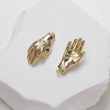 Load image into Gallery viewer, Evil eye Hand Charm, 14K Gold/Silver Plated Eye Pendant, Neckalce Bracelet Making Pendant, Jewelry Supply Finding GZ247