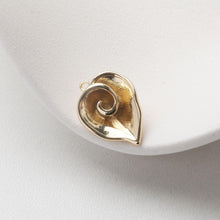 تحميل الصورة إلى عارض المعرض، قرط ذهبي على شكل ورقة قلب، أقراط من الذهب عيار 14 قيراطًا/فضة خالية من النيكل، دبابيس أذن من الفضة S925، قرط أذن على شكل قلب مع حلقة GZ715