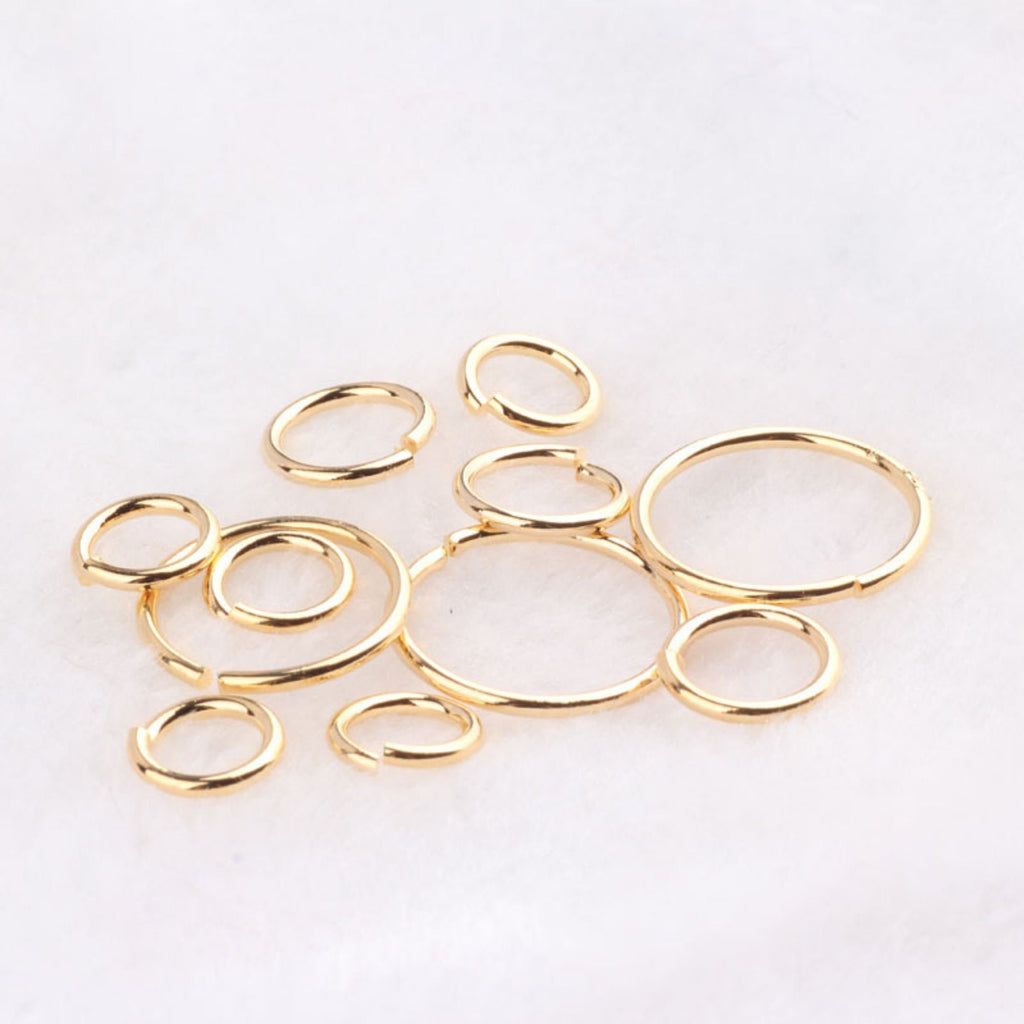 10pcs Big Size Jump Rings for Jewelry Making, Thickened Gold Plated Open Jump Ring,  10mm 12mm 18mm 20mm QR035