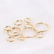 Load image into Gallery viewer, 10pcs Big Size Jump Rings for Jewelry Making, Thickened Gold Plated Open Jump Ring,  10mm 12mm 18mm 20mm QR035