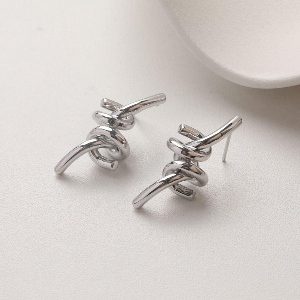 Gold Knot Earring Post, S925 Silver Ear Pin, Nickel Free Earrings, 14K Ear Stud, Tie The Knot Earring Findings GZ737