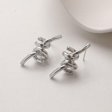 Load image into Gallery viewer, Gold Knot Earring Post, S925 Silver Ear Pin, Nickel Free Earrings, 14K Ear Stud, Tie The Knot Earring Findings GZ737