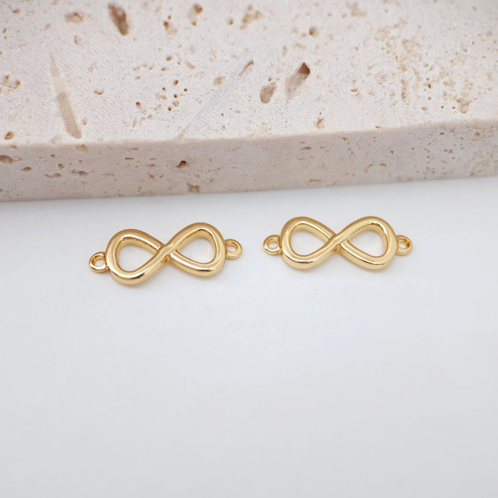 Double Circle Pendant, Interlocking Circle, Pave CZ Charm, 18K Gold Pendant, Bracelet Necklace Making, Gold Plated Jewelry Findings S20261