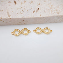 Load image into Gallery viewer, Double Circle Pendant, Interlocking Circle, Pave CZ Charm, 18K Gold Pendant, Bracelet Necklace Making, Gold Plated Jewelry Findings S20261