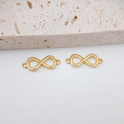 Double Circle Pendant, Interlocking Circle, Pave CZ Charm, 18K Gold Pendant, Bracelet Necklace Making, Gold Plated Jewelry Findings S20261