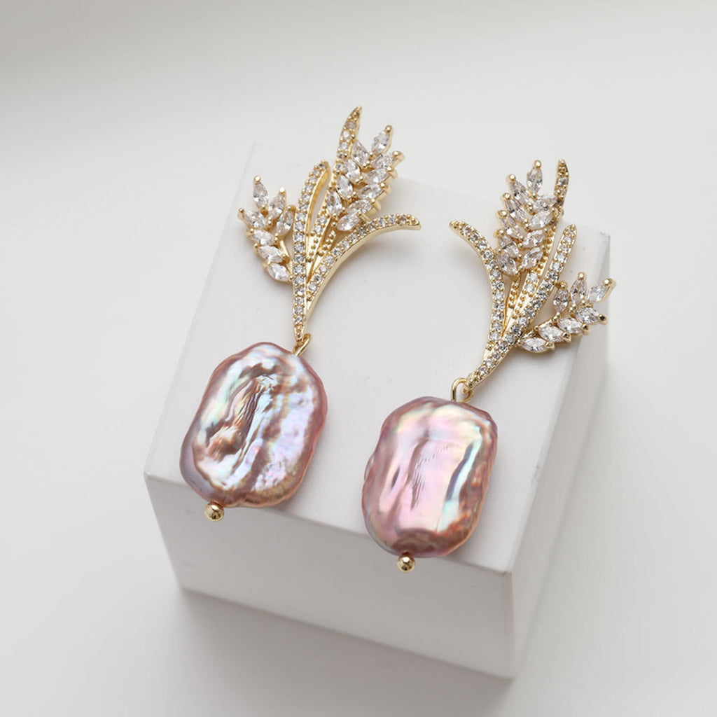 Wheat Earring Post With Loop, S925 Silver Ear Pin, Nickel Free Earrings, CZ Pave Ear Stud, Hypoallergenic Earring Findings GE118