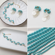 Cargar imagen en el visor de la galería, Cuentas redondas de concha turquesa, 4 mm, 6 mm, 8 mm y 10 mm, lisas para hacer joyas, cuentas DIY GE130