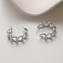 Load image into Gallery viewer, C Shape Earrings Post With Loop, 14K Gold/Silver Plated, S925 Silver Ear Pin Nickel Free Earrings, Twist Wrap, Earring Findings GZ716