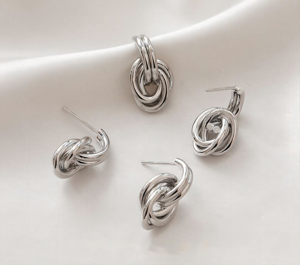 Vintage Multi-Ring Ear Post, S925 Silver Ear Pin Nickel Free Earrings, Gold/Silver Ear Stud, Hypoallergenic Earring Findings G004