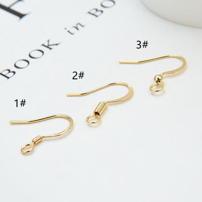 20PCS- 14K Gold Plated Ear Wires, Gold Earring Earring Hooks, Fish Hooks, Ear Wires for Jewelry Making JY018-ZX7011