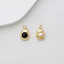 Cargar imagen en el visor de la galería, Dijes ovalados de oro, chapado en oro brillante de 18 quilates, colgante ovalado, dijes para hacer collares, accesorios de joyería S1359