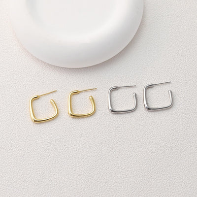 Square Earrings Post, 18K Gold Plated, Nickel Free, Square Ear Stud, Hypoallergenic Earring Findings D0386