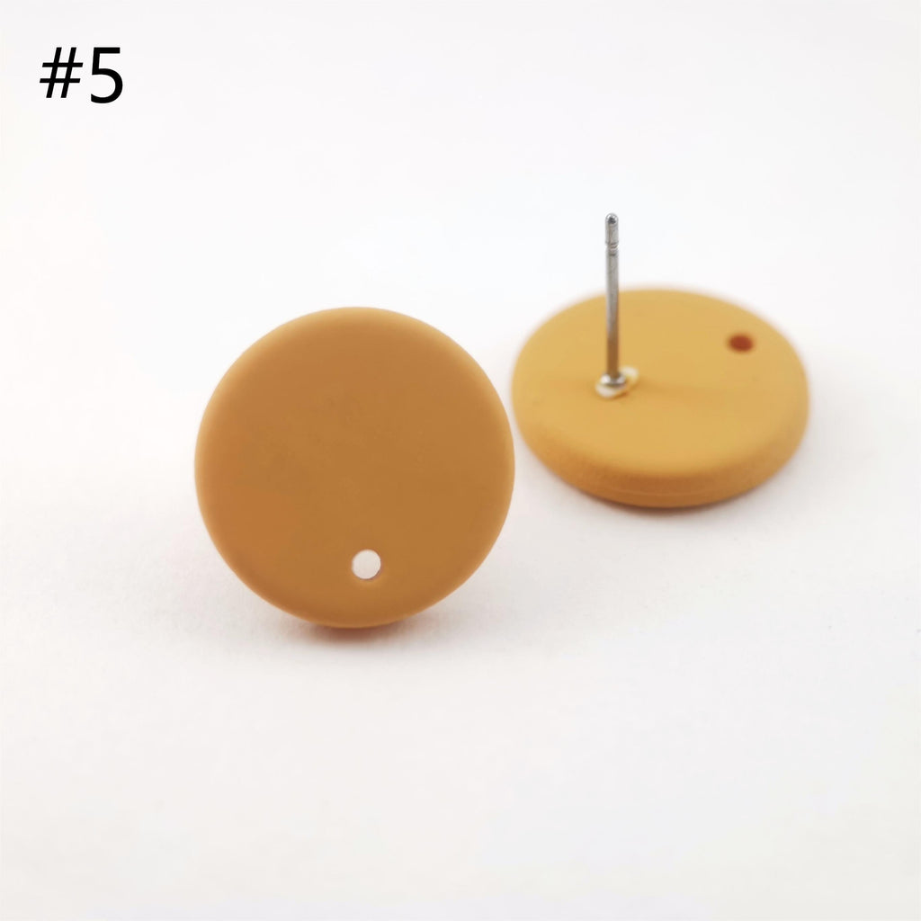 10PCS Acrylic Matte Morandi Round Earring Findings, 7 Colors You Choose, S925 Silver Ear Stick, Nickel Free, Earring Finding MY002