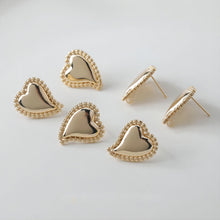 تحميل الصورة إلى عارض المعرض، عمود قرط ذهبي على شكل قلب، أقراط من الذهب عيار 14 قيراطًا خالية من النيكل، دبابيس أذن من الفضة S925، 20 مم، قرط أذن على شكل قلب مع حلقة GE001