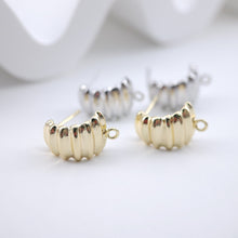 تحميل الصورة إلى عارض المعرض، أقراط بعمود حلق منحني، عمود حلق ذهبي مع حلقة، دبوس فضة S925، مضاد للحساسية، نتائج القرط، لوازم صنع الأقراط يدويًا D0051