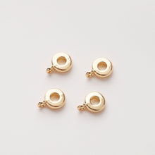 Load image into Gallery viewer, 10pcs Round Rondelle Spacer Beads with Loop, Large Hole 18K Gold Plated 8mm/11mm, Bracelet Necklace Making Jewelry Finding ZZ019-ZX7018